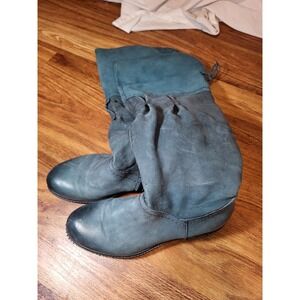 MJUS Blue-Green Distressed Leather Knee High Boots EUR 37